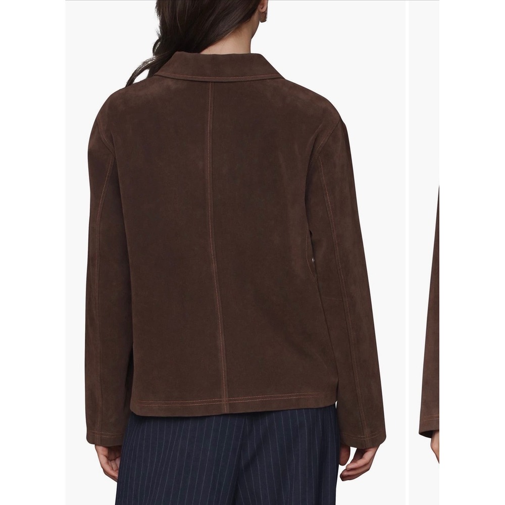 NWT Avec Les Filles Barn Jacket Faux Suede Western 70s Boho Old Money M - Picture 4 of 12